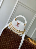 LV M12279 Louis Vuitton Capucines Mini Bag Silver Sea