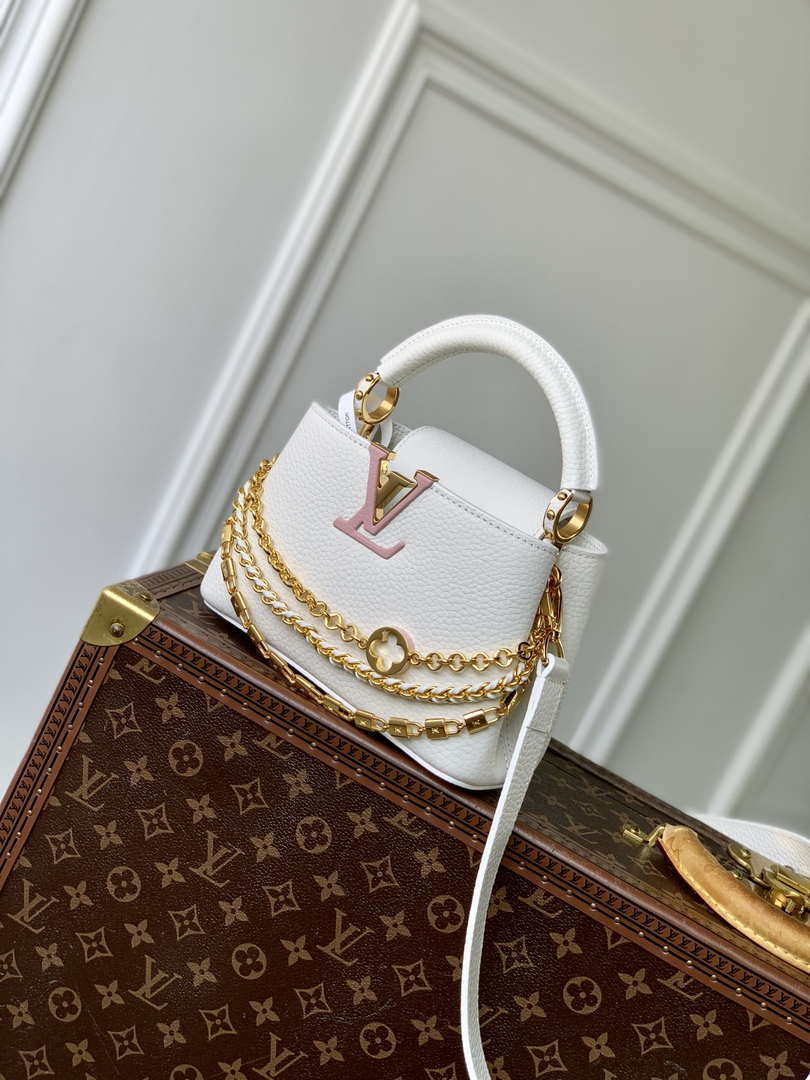 LV M12279 Louis Vuitton Capucines Mini Bag Silver Sea - Default Title - View 3