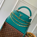 LV M12345 Louis Vuitton Capucines MM Handbag Green - Default Title - View 1