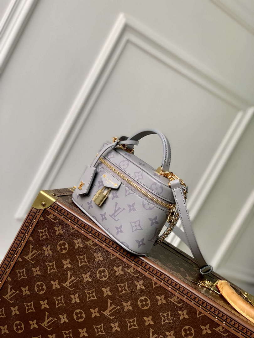 LV M12427 Louis Vuitton Vanity Chain Pouch Bag Trianon Gray