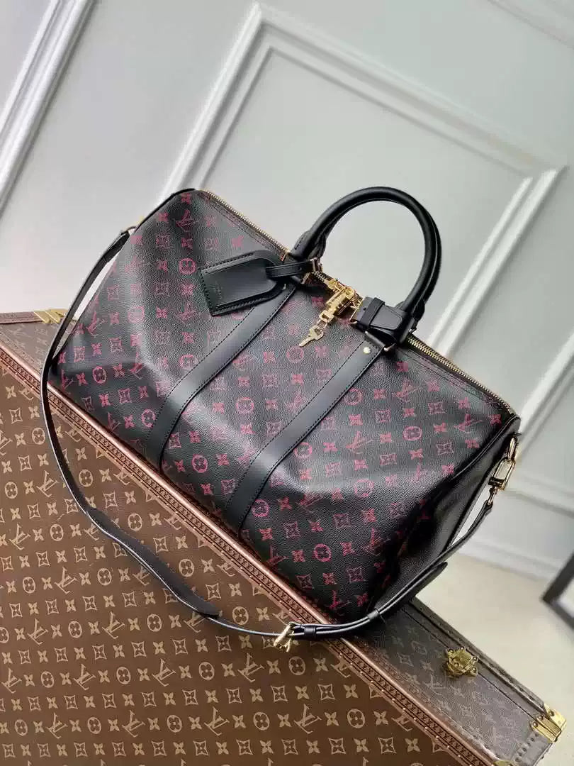 LV M12441 Louis Vuitton Keepall Bandouliere  45 Travel Bag Monogram Tomette coated canvas