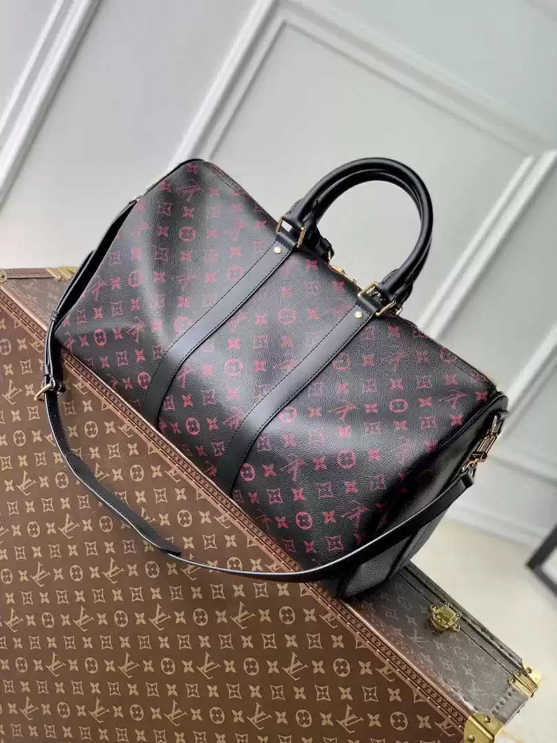 LV M12441 Louis Vuitton Keepall Bandouliere  45 Travel Bag Monogram Tomette coated canvas