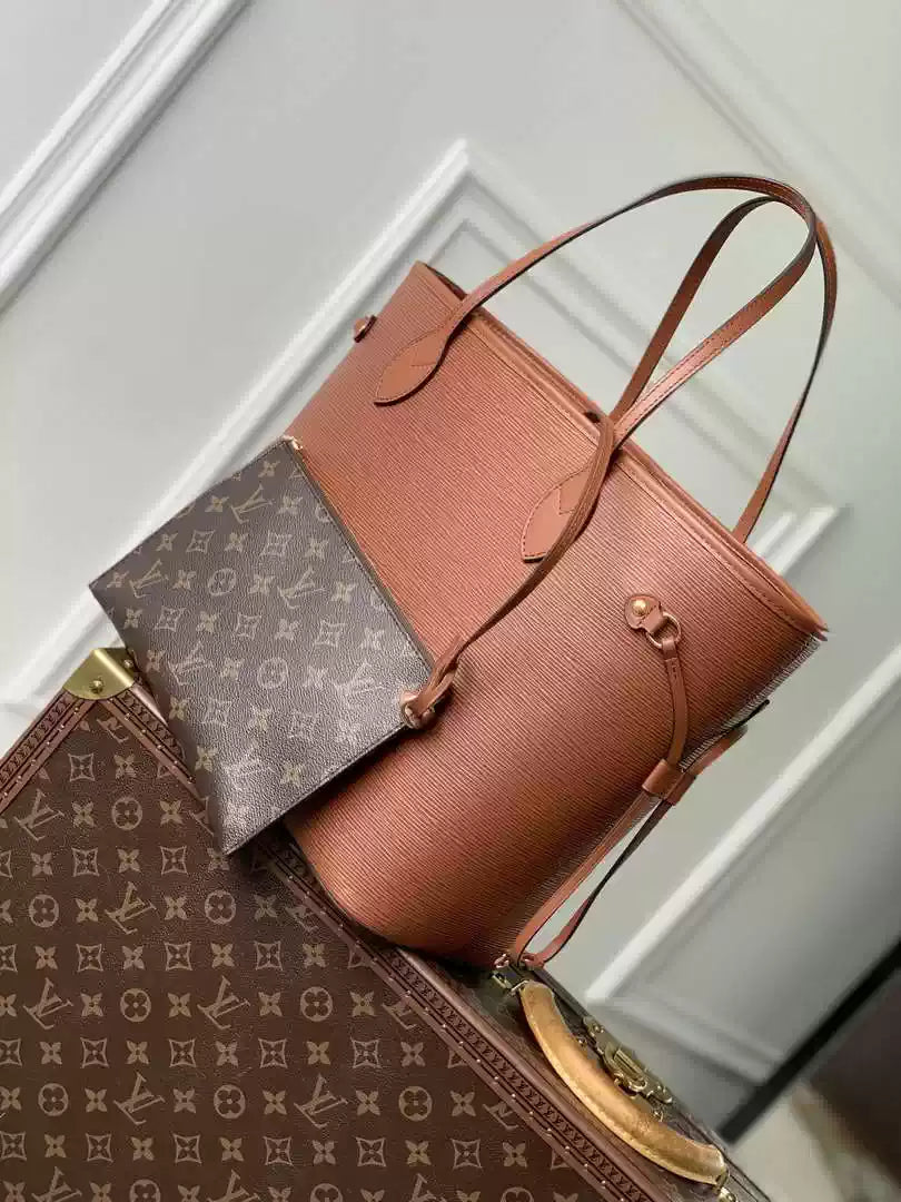 LV M12467 Louis Vuitton Neverfull MM Bag Epi Leather Brown - Default Title - View 3