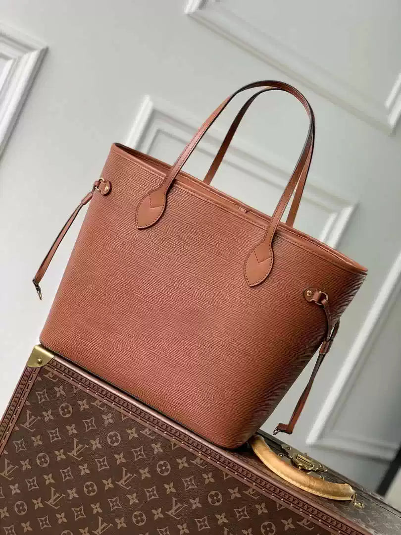 LV M12467 Louis Vuitton Neverfull MM Bag Epi Leather Brown