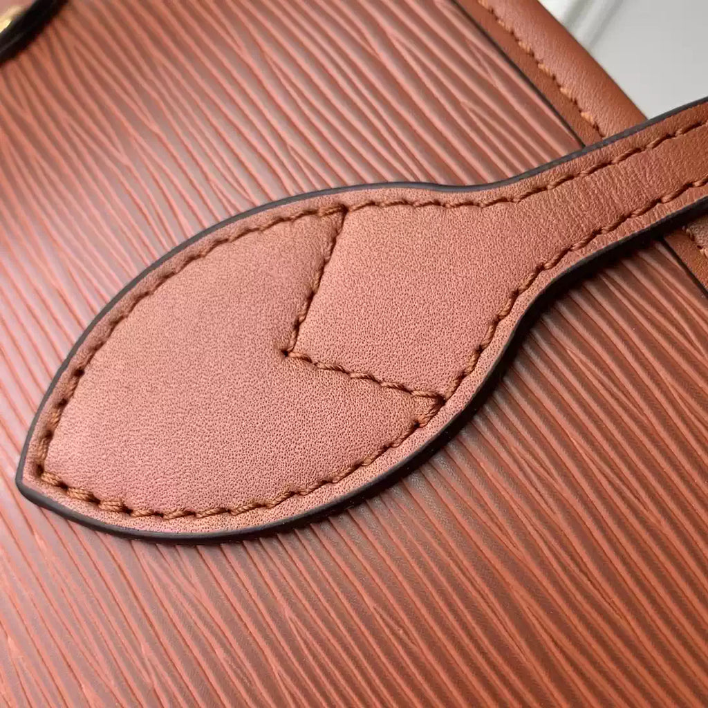 LV M12467 Louis Vuitton Neverfull MM Bag Epi Leather Brown