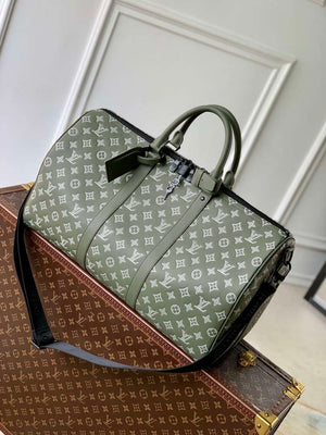 LV M12504 Louis Vuitton Keepall Bandouliere 50 Travel Bag Monogram Shadow - Default Title - View 1