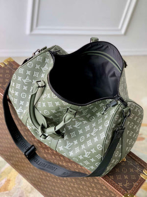 LV M12504 Louis Vuitton Keepall Bandouliere 50 Travel Bag Monogram Shadow - Default Title - View 9