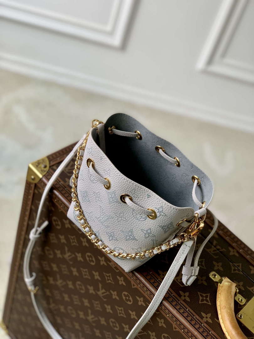 LV M12521 Louis Vuitton Pico Bella Mahina Leather Handbag Brume - Default Title - View 9