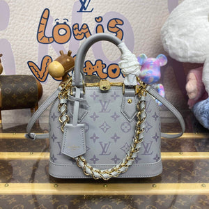 LV M12561 Louis Vuitton Alma BB Calfskin Leather Bag Trianon Gray - Default Title - View 1