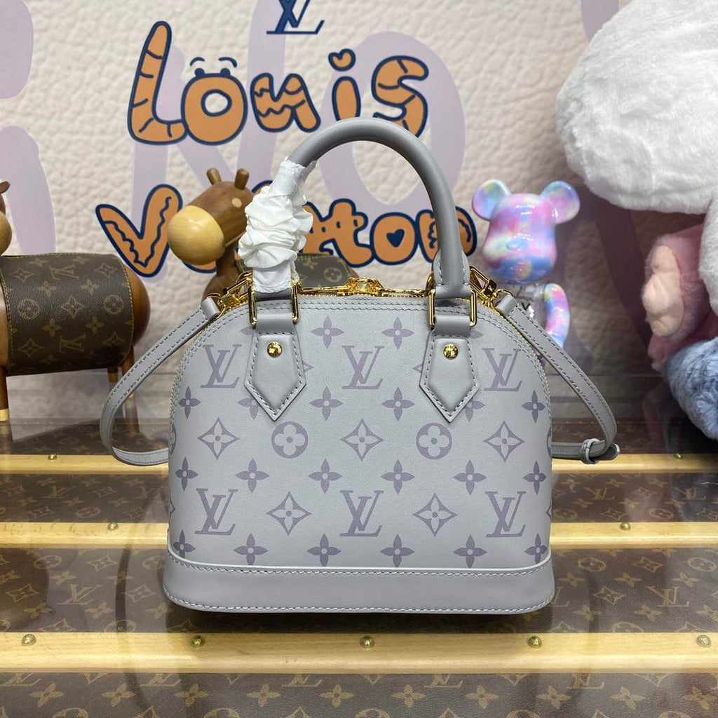 LV M12561 Louis Vuitton Alma BB Calfskin Leather Bag Trianon Gray