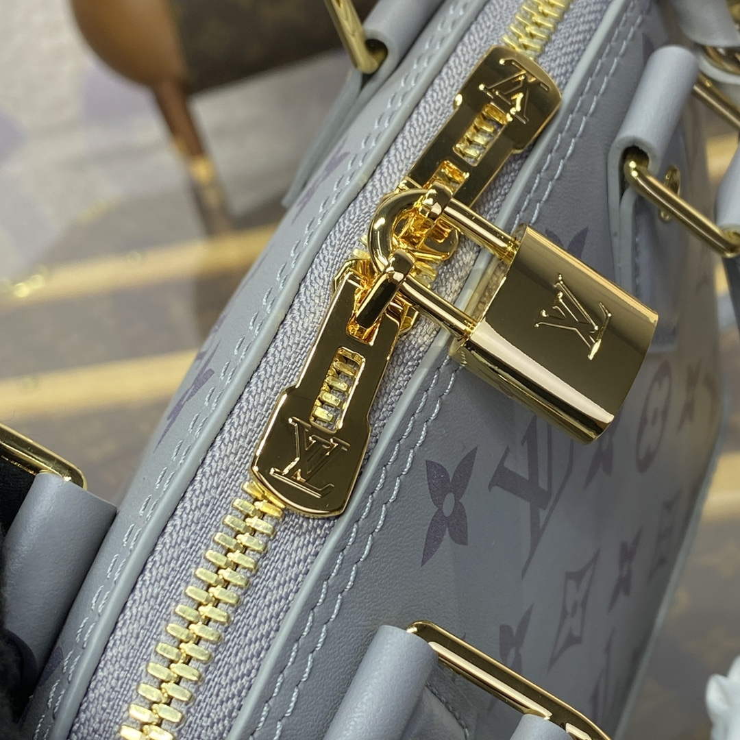 LV M12561 Louis Vuitton Alma BB Calfskin Leather Bag Trianon Gray