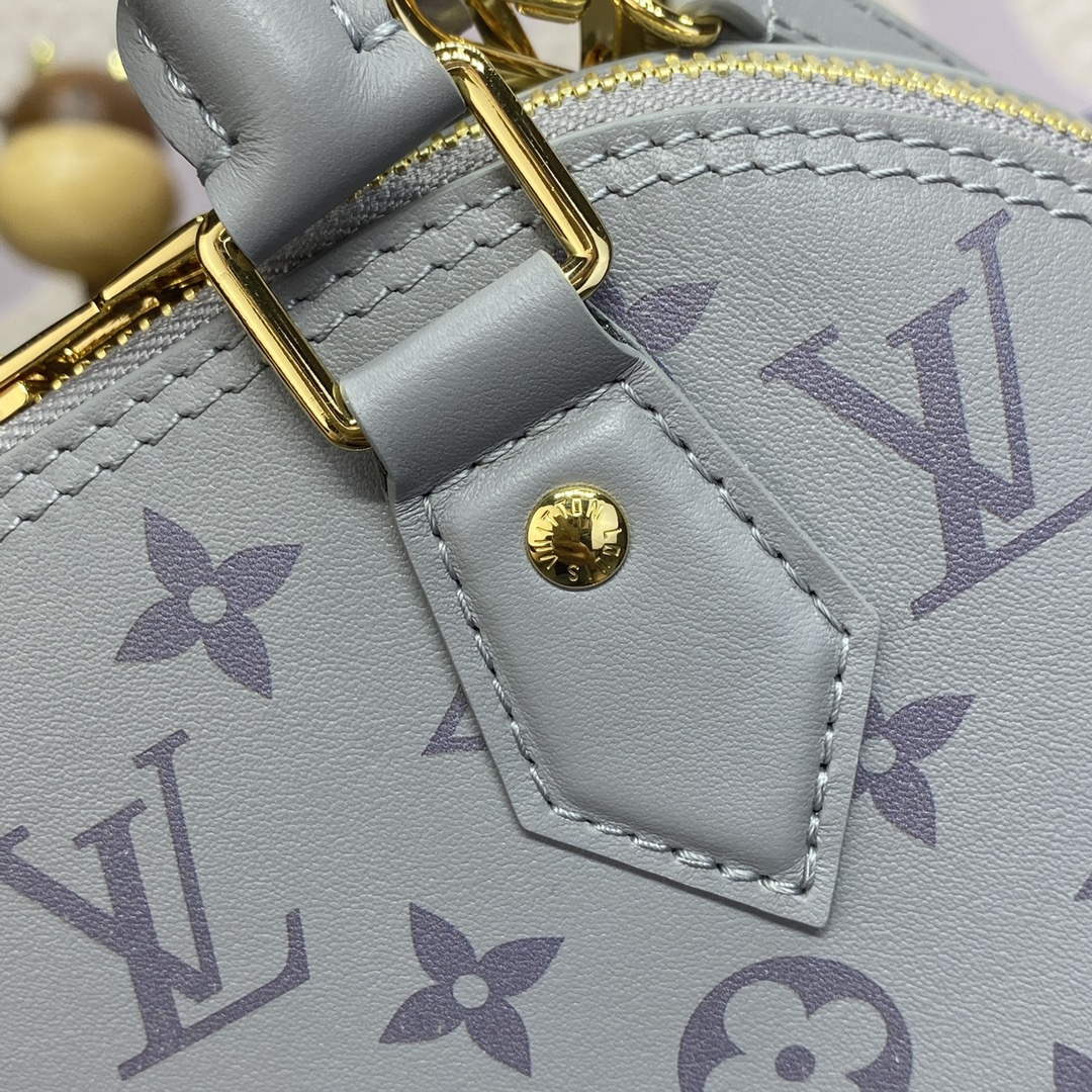 LV M12561 Louis Vuitton Alma BB Calfskin Leather Bag Trianon Gray - Default Title - View 6