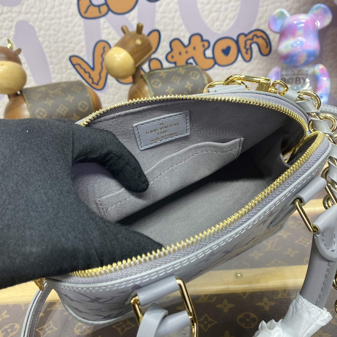 LV M12561 Louis Vuitton Alma BB Calfskin Leather Bag Trianon Gray - Default Title - View 9