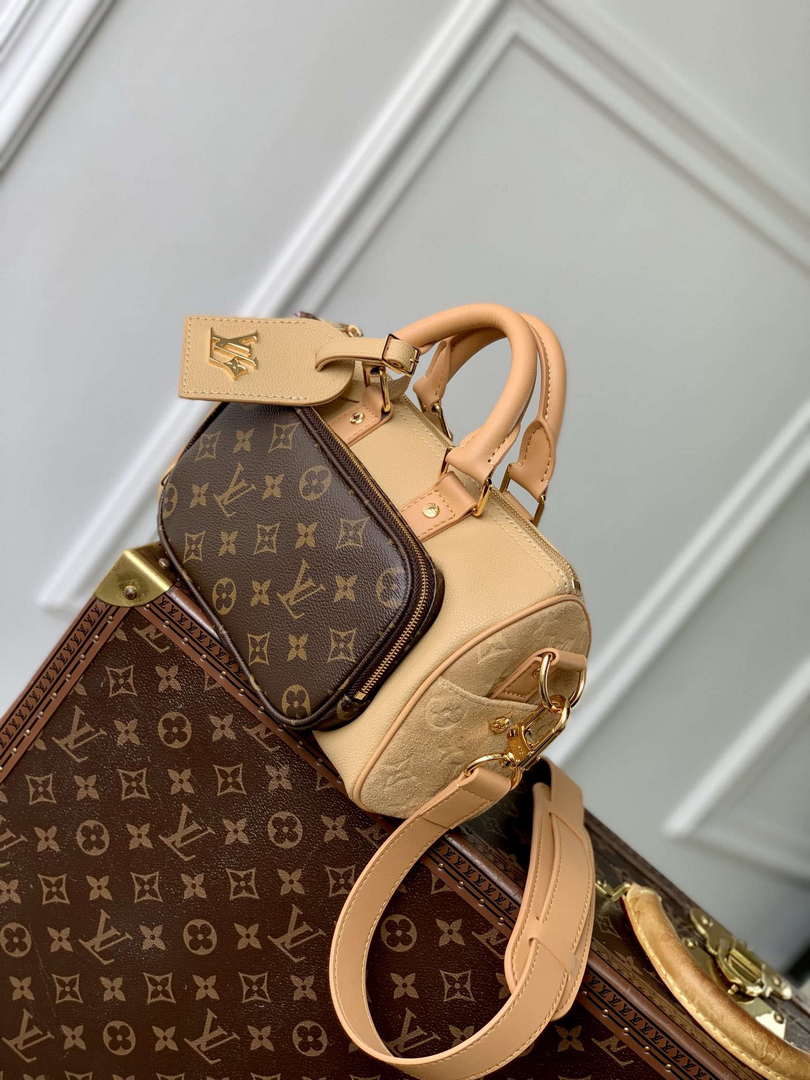 LV M12627 Louis Vuitton Keepall Bandouliere 25 Bag Beige