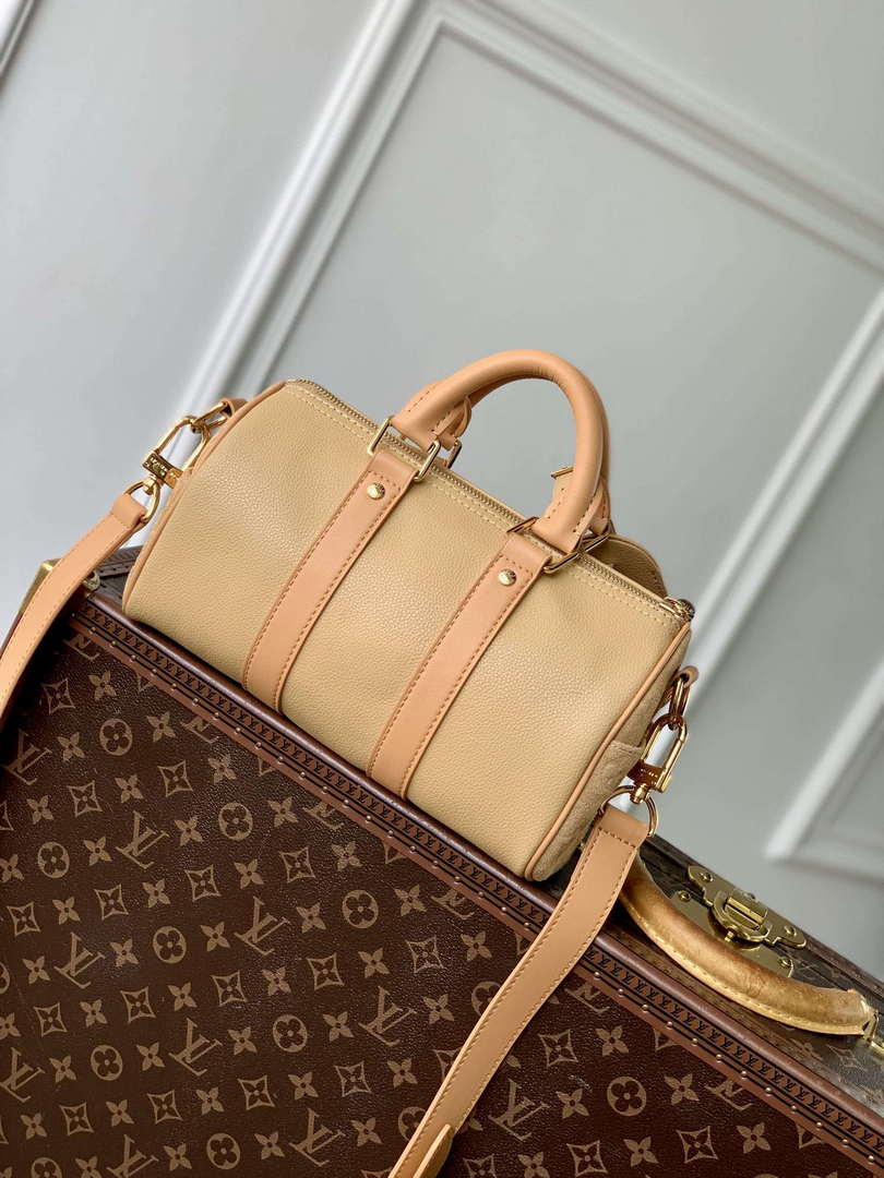 LV M12627 Louis Vuitton Keepall Bandouliere 25 Bag Beige