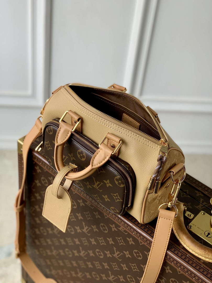 LV M12627 Louis Vuitton Keepall Bandouliere 25 Bag Beige