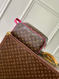 LV M12641 Louis Vuitton Locker Dopp Kit Taurillon Monogram Rose Red
