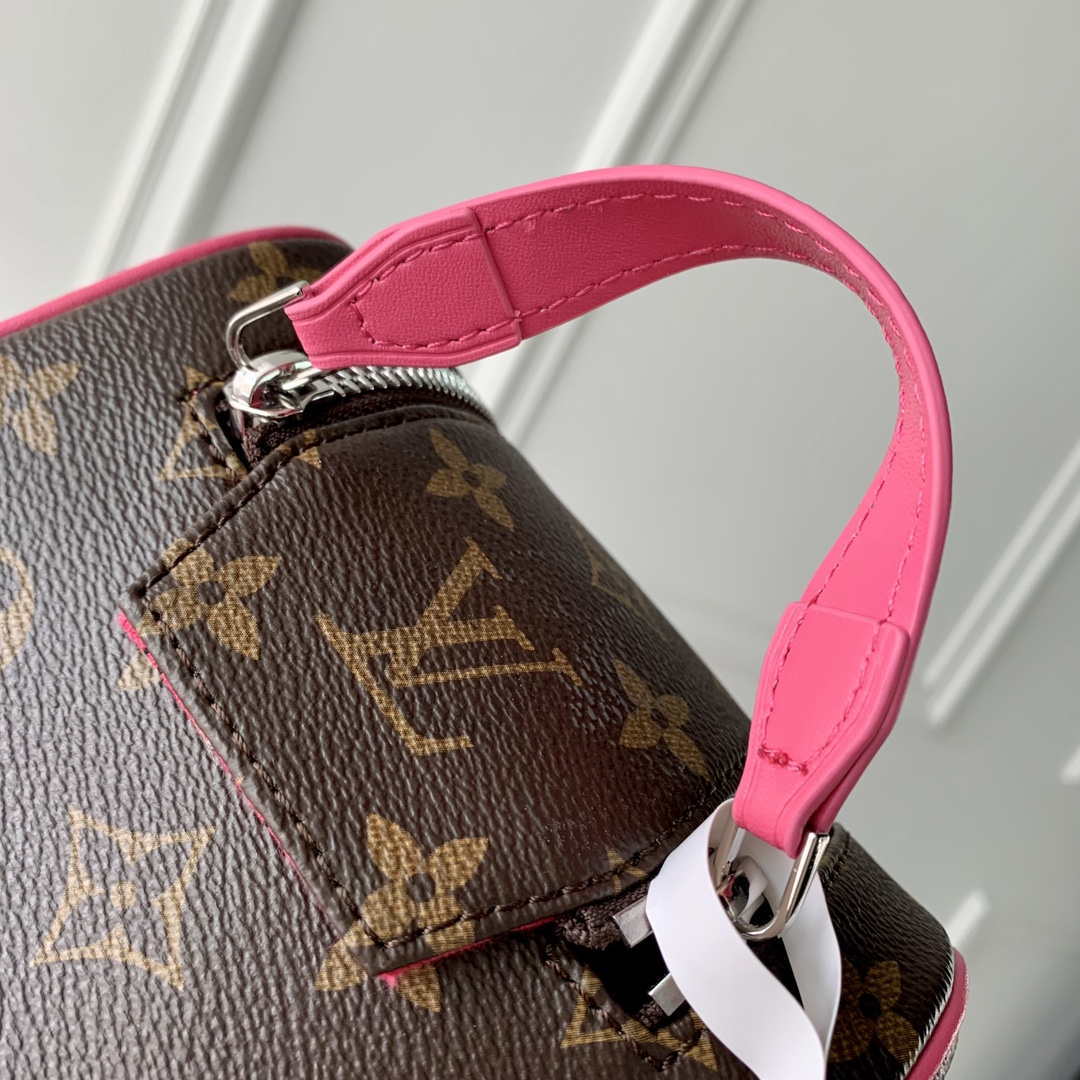LV M12641 Louis Vuitton Locker Dopp Kit Taurillon Monogram Rose Red