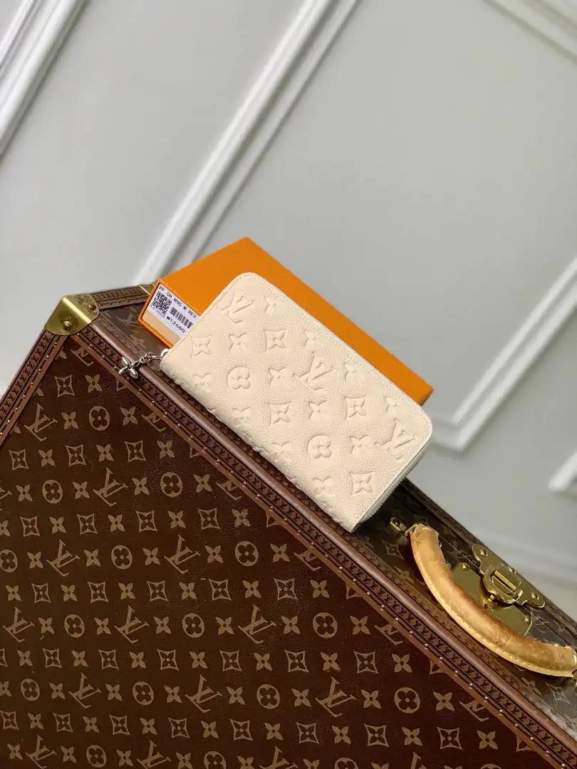LV M12680 Louis Vuitton Zipper Wallet  Monogram Empreinte Beige