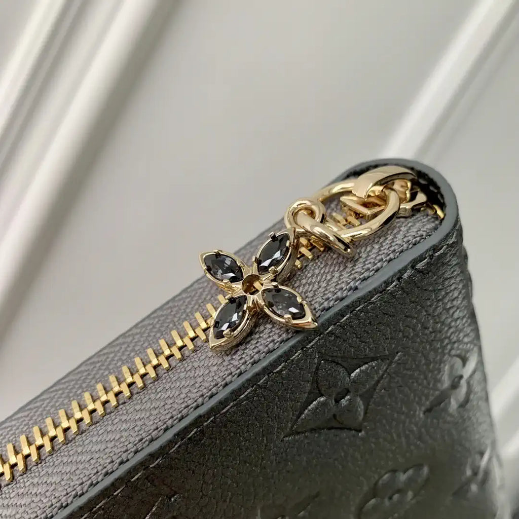 LV M12680 Louis Vuitton Zipper Wallet  Monogram Empreinte Pearl Gray