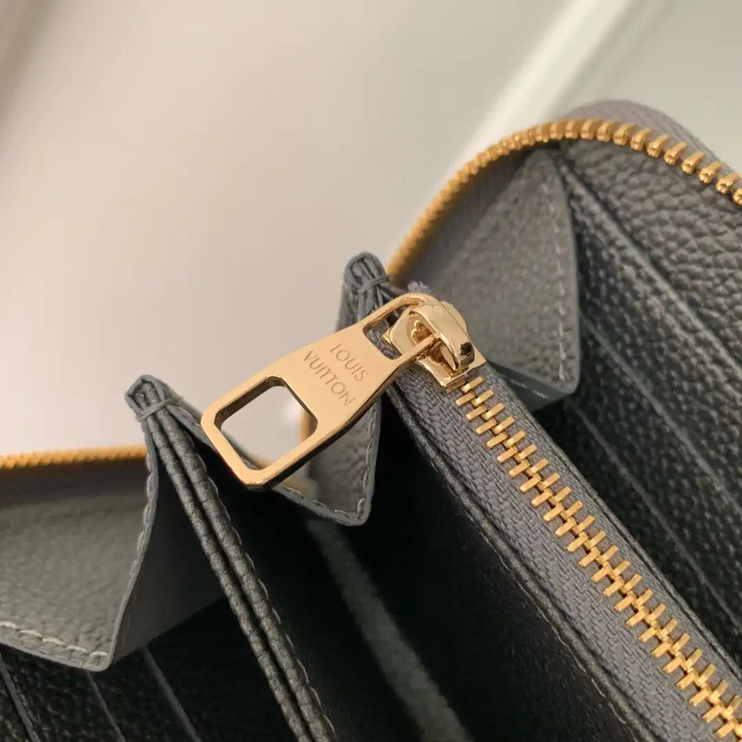 LV M12680 Louis Vuitton Zipper Wallet  Monogram Empreinte Pearl Gray