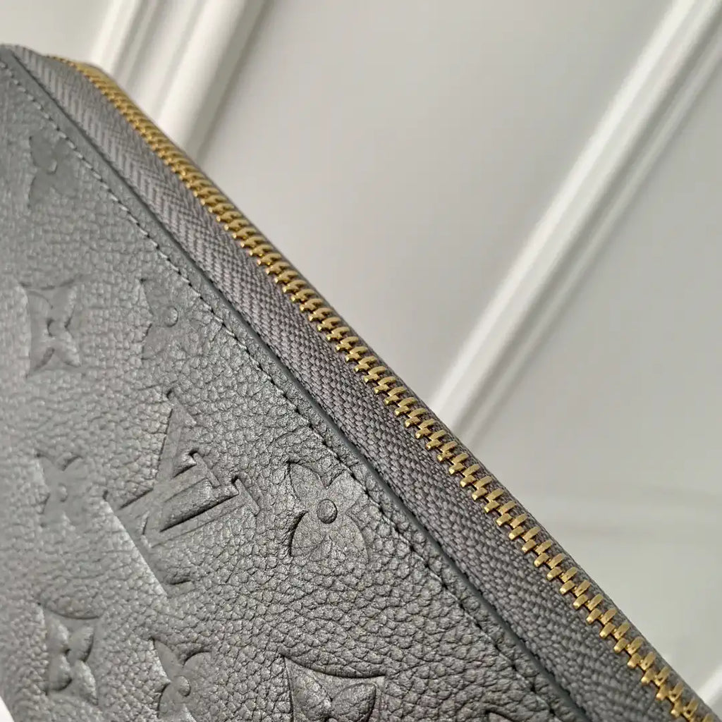 LV M12680 Louis Vuitton Zipper Wallet  Monogram Empreinte Pearl Gray