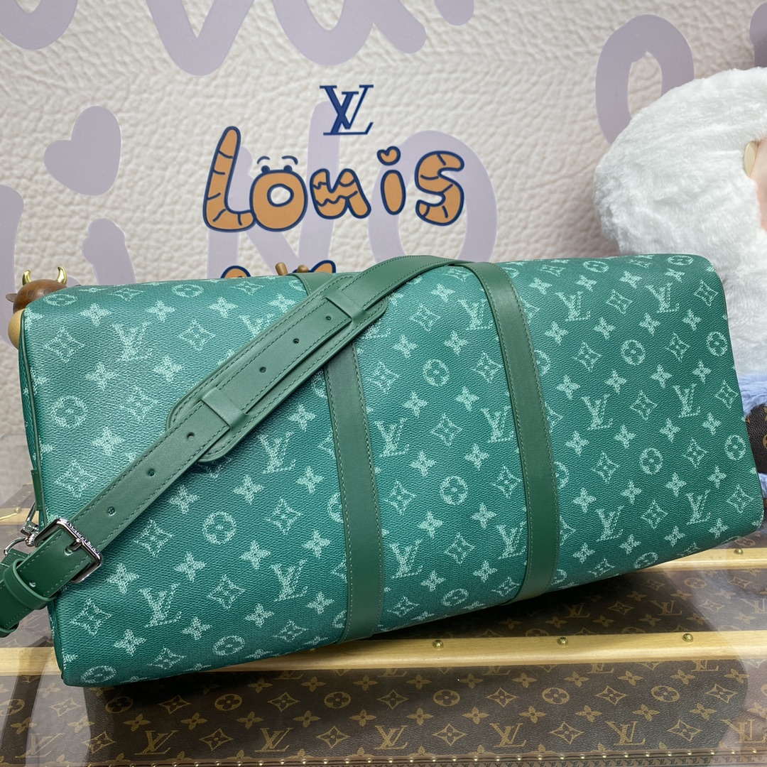 LV M12687 Louis Vuitton Keepall Bandouliere 50 City Bag Green - Default Title - View 4
