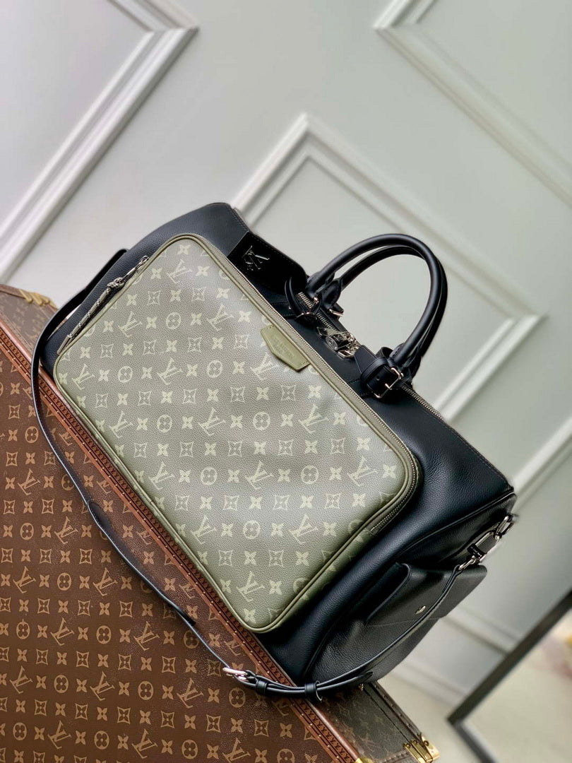 LV M12690 Louis Vuitton Keepall Bandouliere 50 Bag Khaki/Black