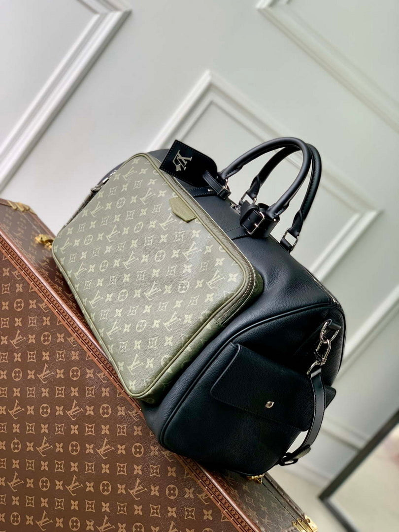 LV M12690 Louis Vuitton Keepall Bandouliere 50 Bag Khaki/Black