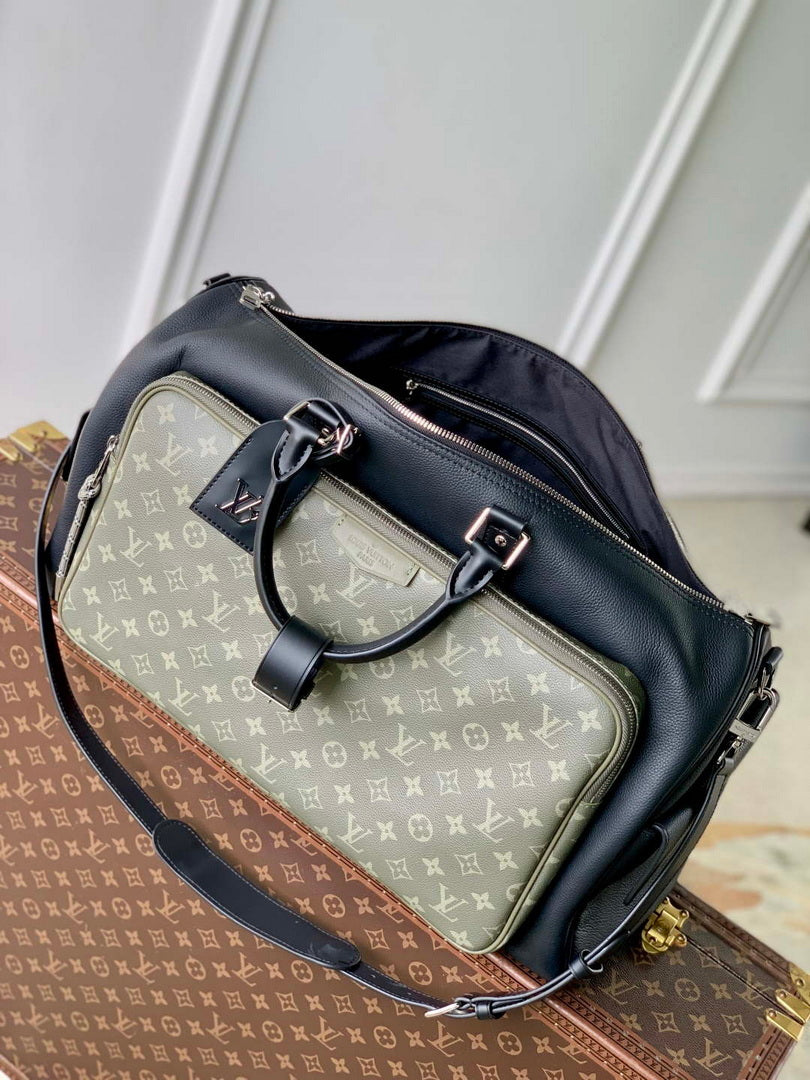 LV M12690 Louis Vuitton Keepall Bandouliere 50 Bag Khaki/Black
