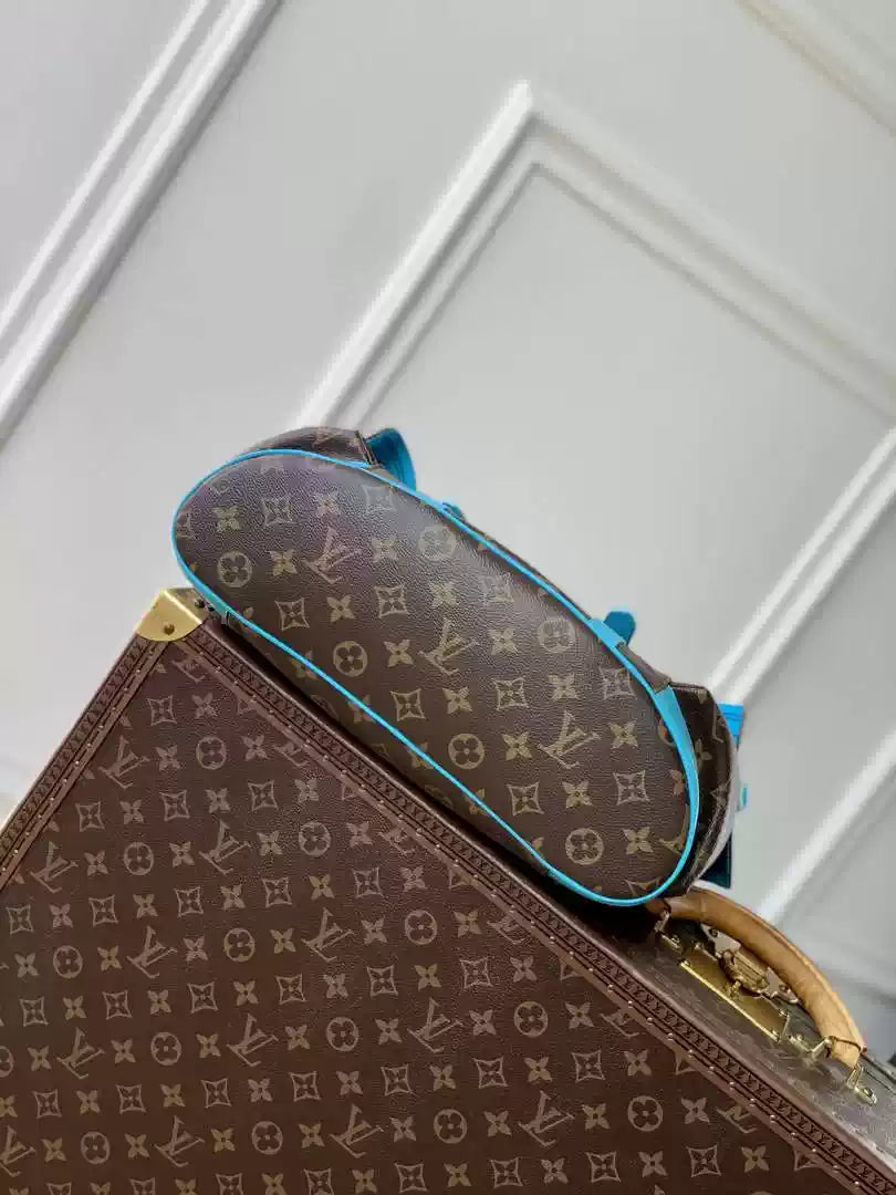 LV M12729 Louis Vuitton Christopher MM Backpack Monogram Macassar canvas
