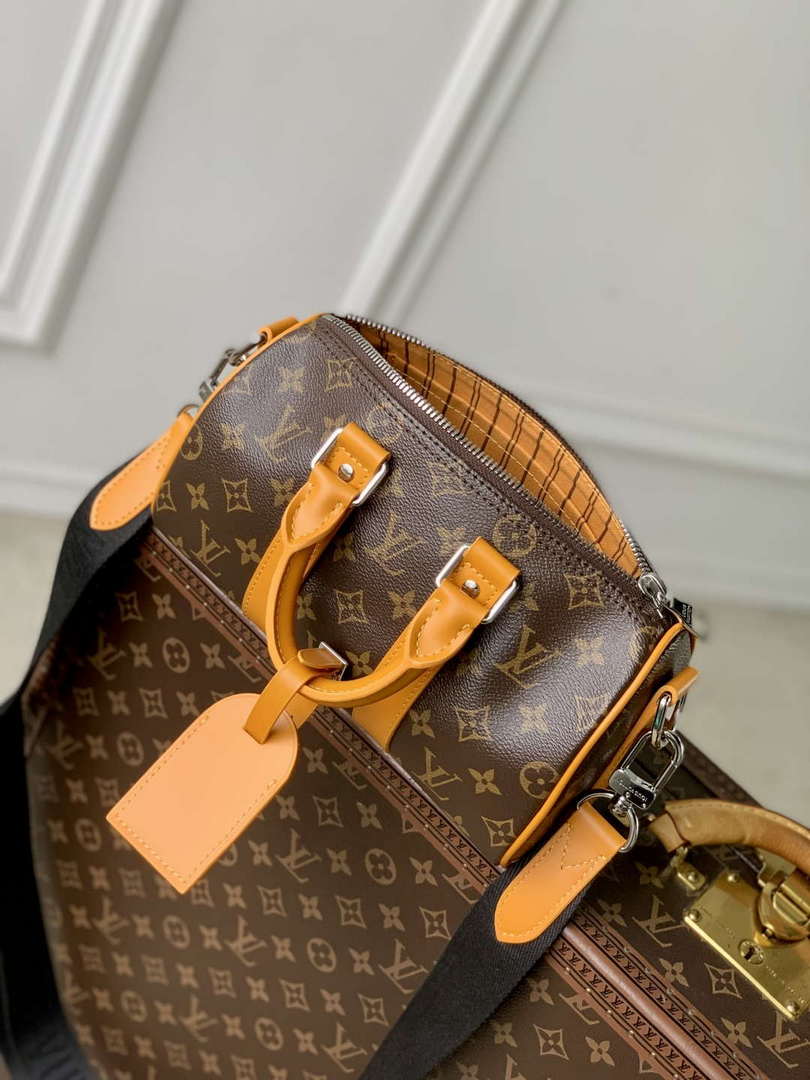 LV M12733 Louis Vuitton Keepall Bandouliere 25 Bag Safran Yellow - Default Title - View 9