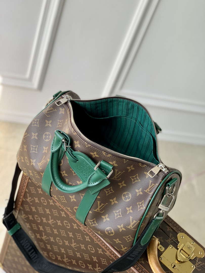 LV M12765 Louis Vuitton Keepall Bandouliere 35 Monogram Green