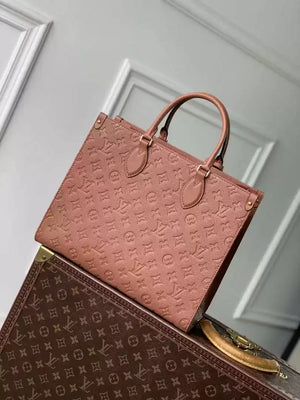 LV M12775 Louis Vuitton OnTheGo MM Bag Monogram Empreinte Brown - Default Title - View 3