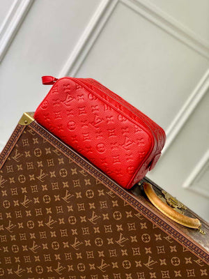 LV M12863 Louis Vuitton Locker Dopp Kit Monogram Taurillon Red - Default Title - View 3