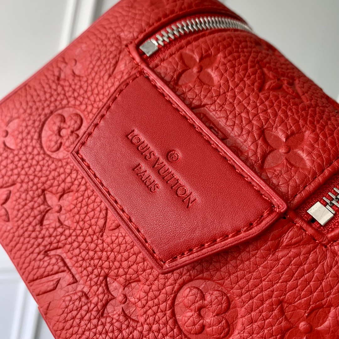 LV M12863 Louis Vuitton Locker Dopp Kit Monogram Taurillon Red