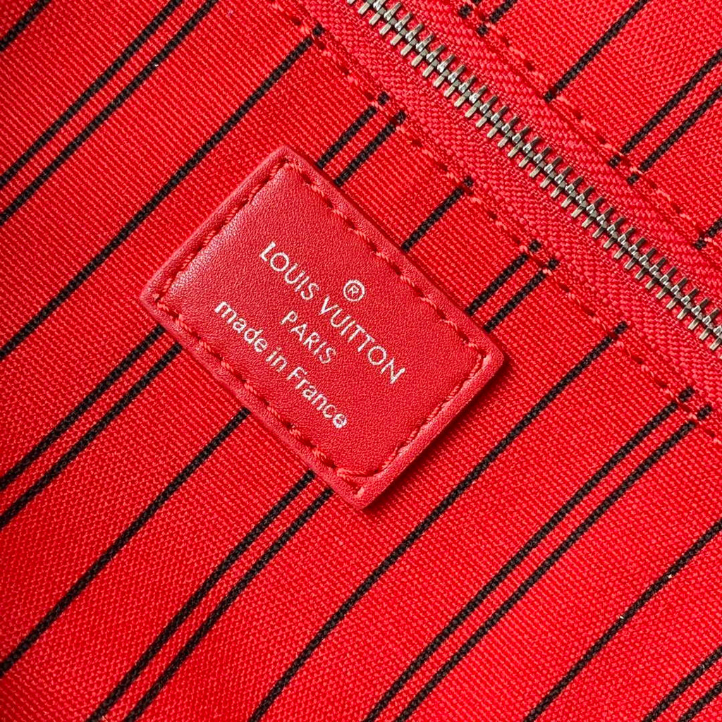 LV M12863 Louis Vuitton Locker Dopp Kit Monogram Taurillon Red