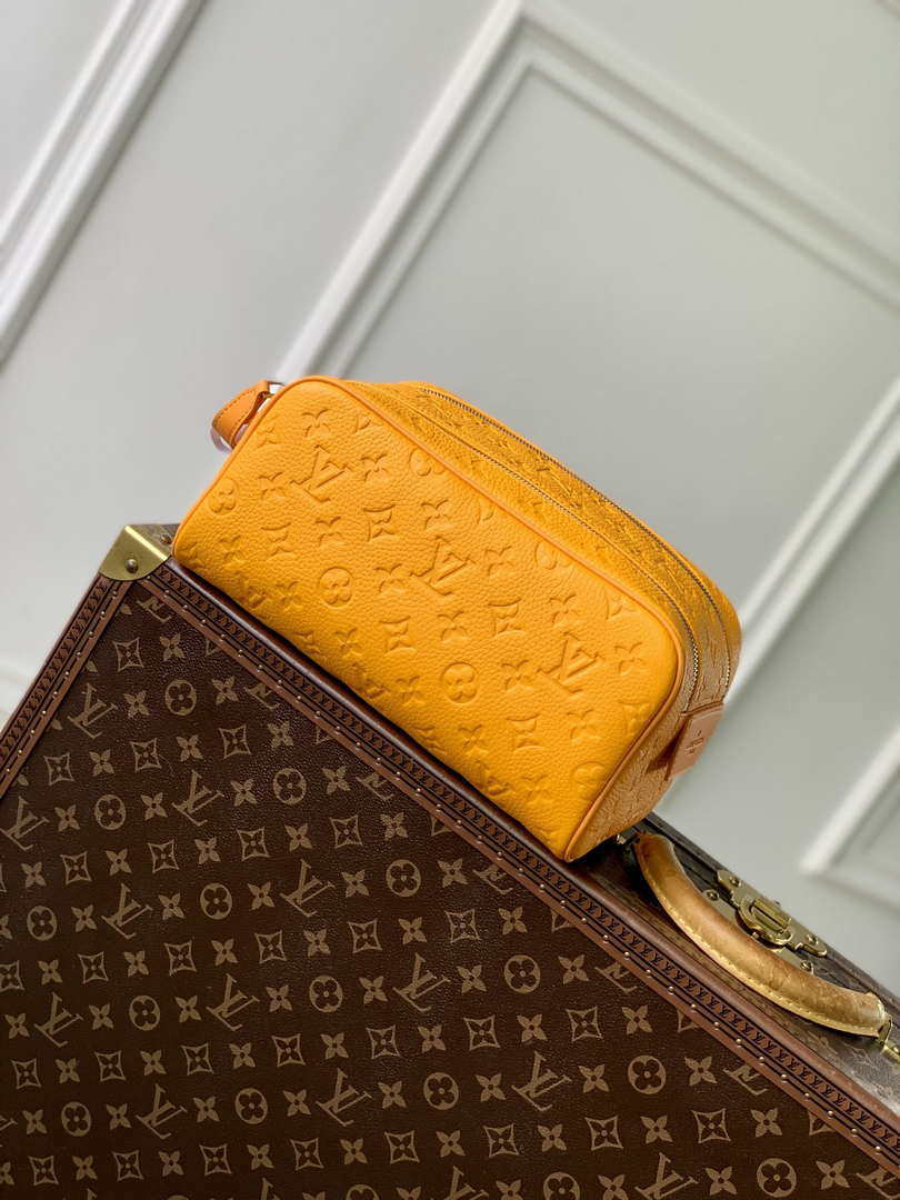 LV M12863 Louis Vuitton Locker Dopp Kit Monogram Taurillon Yellow