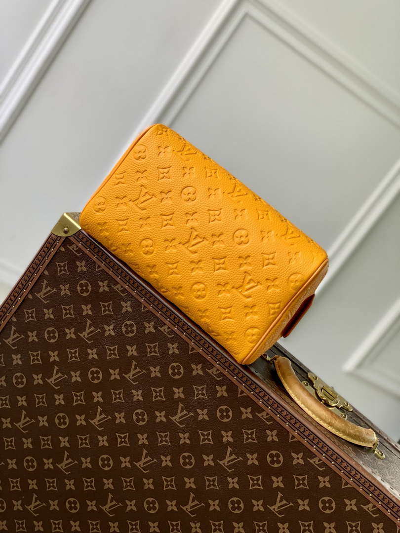 LV M12863 Louis Vuitton Locker Dopp Kit Monogram Taurillon Yellow - Default Title - View 4