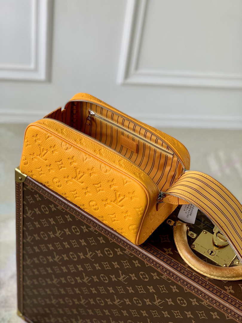 LV M12863 Louis Vuitton Locker Dopp Kit Monogram Taurillon Yellow - Default Title - View 9