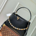 LV M12924 Louis Vuitton Capucines MM Souple Bag Black