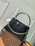LV M12924 Louis Vuitton Capucines MM Souple Bag Black