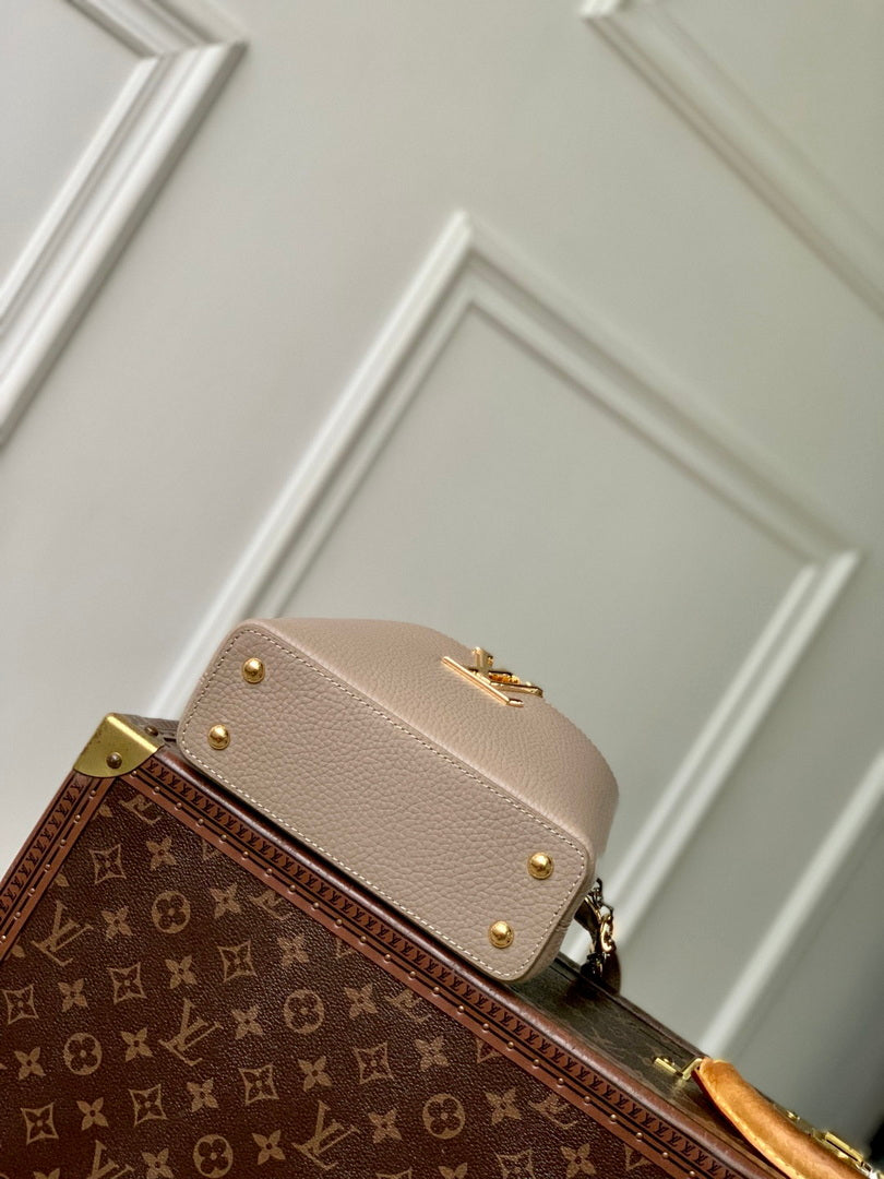 LV M12935 Louis Vuitton Capucines Mini Handbag Galet Gray