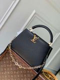 LV M12936 Louis Vuitton Capucines MM Handbag Black