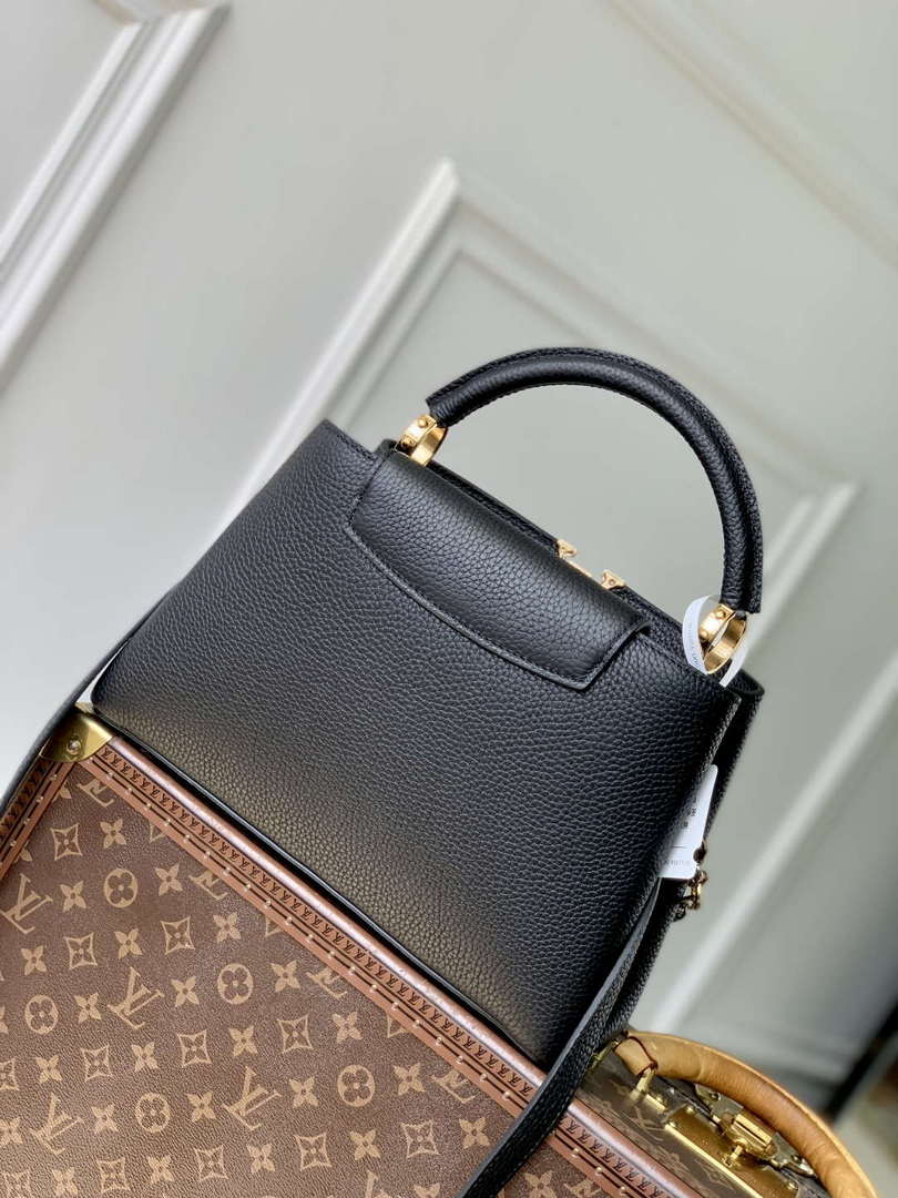 LV M12936 Louis Vuitton Capucines MM Handbag Black