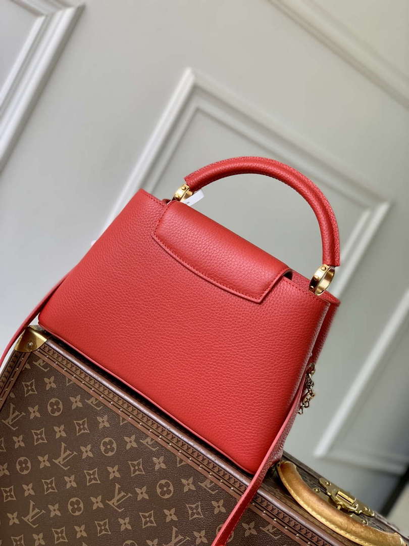 LV M12936 Louis Vuitton Capucines MM Handbag Red