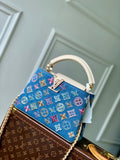 LV M12947 Louis Vuitton Capucines BB Bag Denim Blue/Cream
