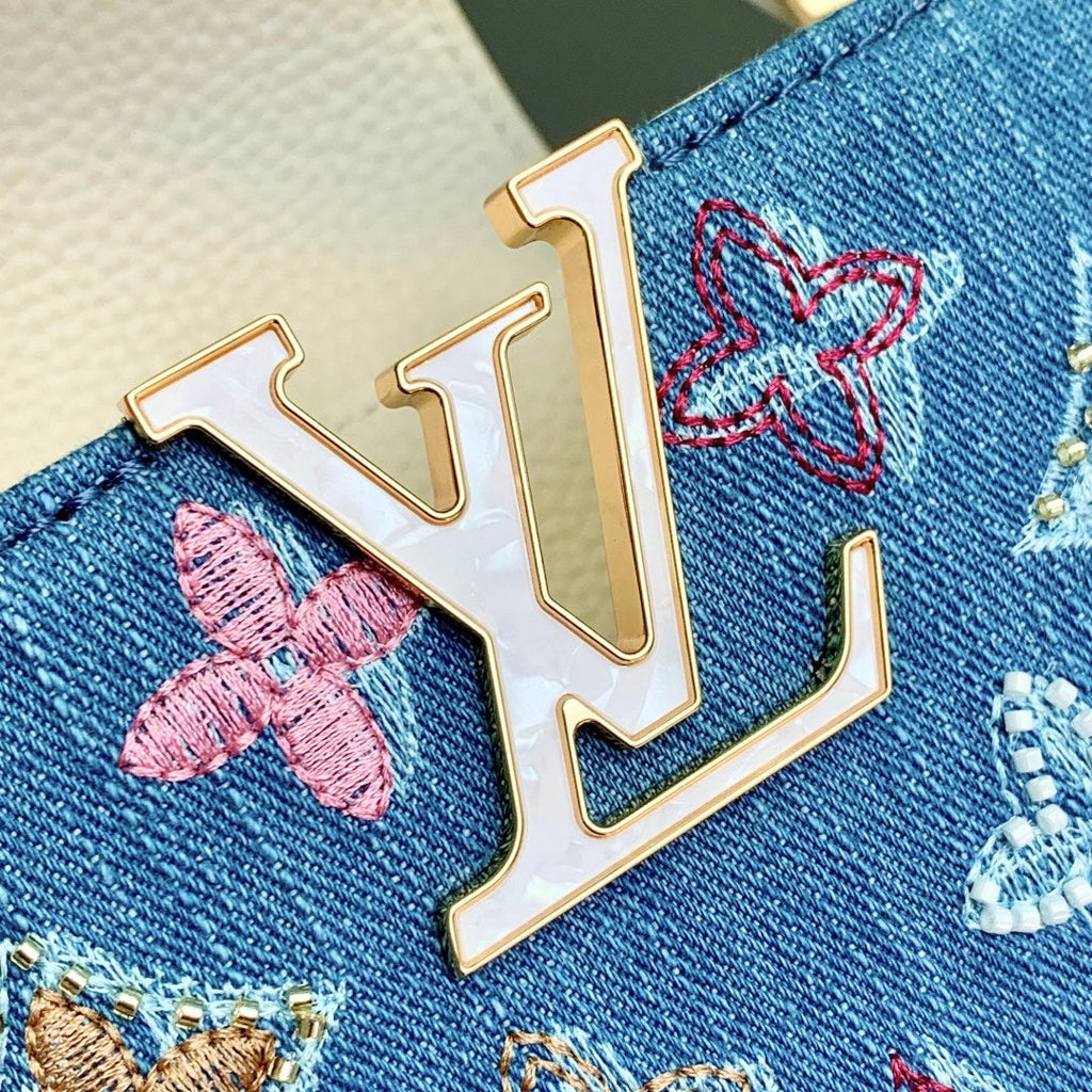 LV M12947 Louis Vuitton Capucines BB Bag Denim Blue/Cream