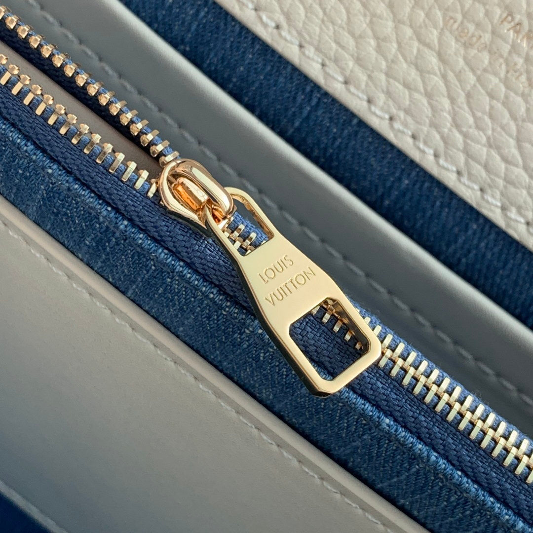 LV M12947 Louis Vuitton Capucines BB Bag Denim Blue/Cream