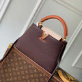 LV M12952 Louis Vuitton Capucines BB Bag Taurillon leather Chocolate Brown - Default Title - View 1